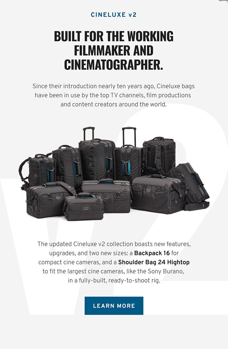 Since their introduction nearly ten years ago, Cineluxe bags have been in use by the top TV channels, film productions  and content creators around the world.